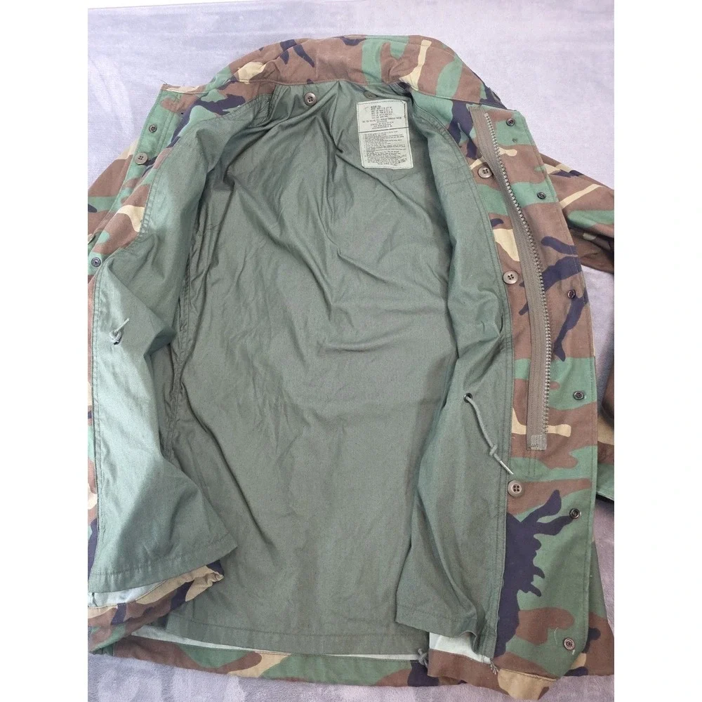 Us Army Coat Cold Weather Size M Long Woodland‎ Camo 99 Date Y2K 90's VTG